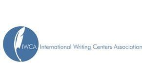 Logo for the International Writing Centers Association, which depicts a blue circle containing a white quill next to the uppercase letters IWCA, all to the left of the full organizational name in blue at the right.