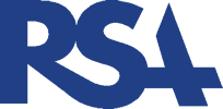 Logo for the Rhetoric Society of America, which includes the letters stylized 'RSA" in blue