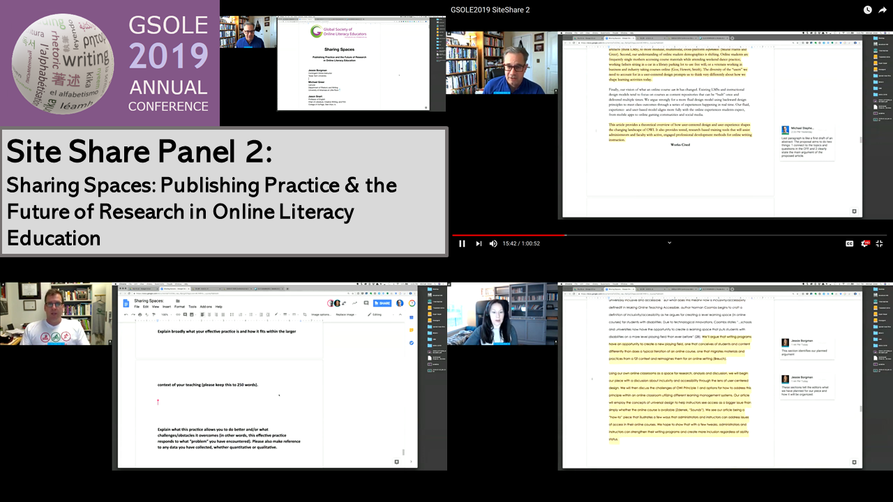 Video Thumbnail for Site Share Panel 2: Includes collage of slides from presentations and images of presenters
